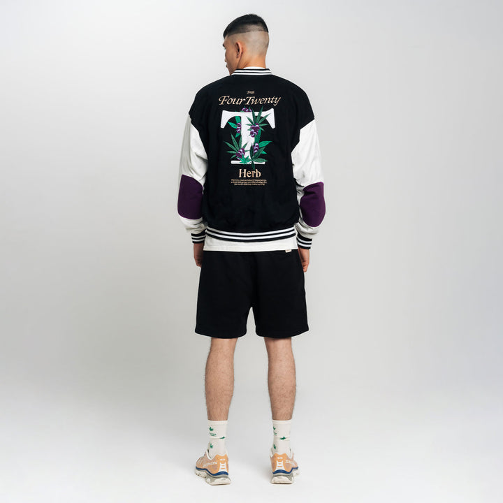 True X Herb Bomber Jacket- Black