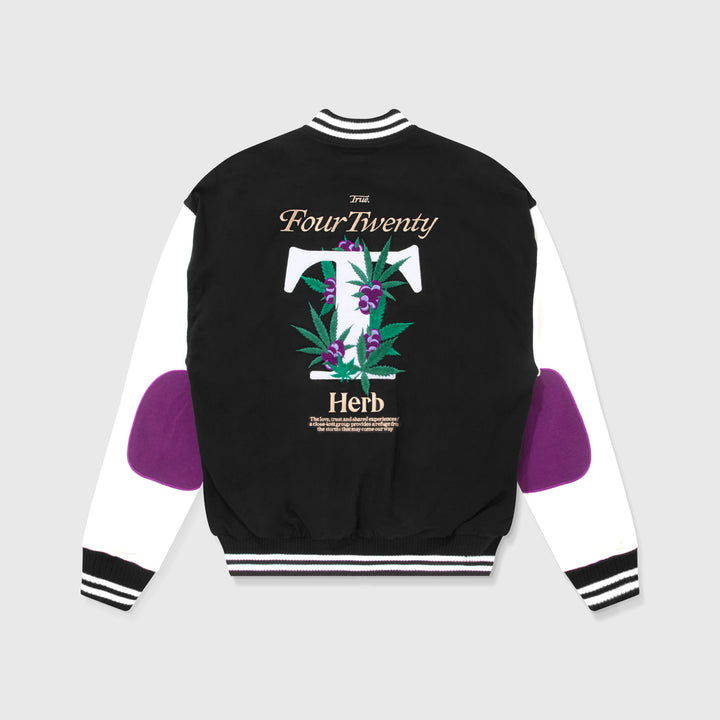 True X Herb Bomber Jacket- Black