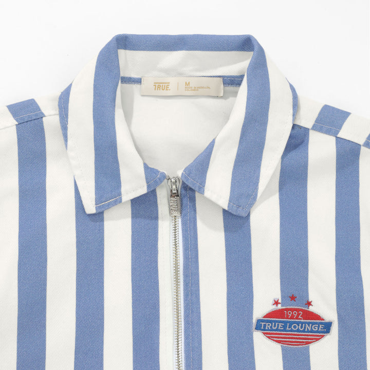 Drill Striped Jacket - Blue