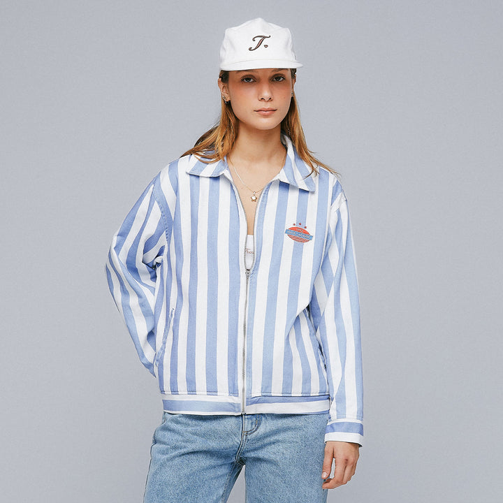 Drill Striped Jacket - Blue