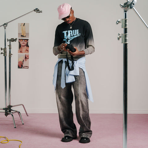 Star Washed Golfer Cap - Pink