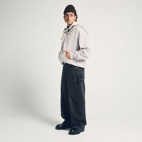 Classic Zipper Hoodie - Washed Gray